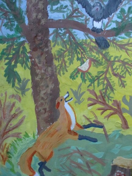 Фото рисунки к басне Ворона и лисица